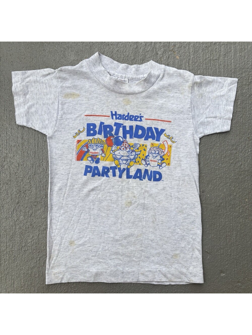Vintage 1993 Hardee’s Birthday Party Land Fast Food Promo Shirt KIDS Fits 7Y